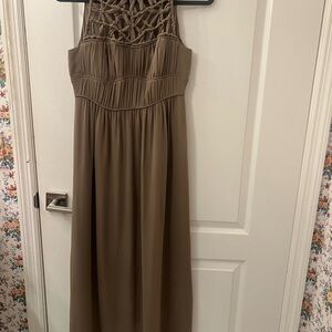 Elegant Brown Sleeveless Dress